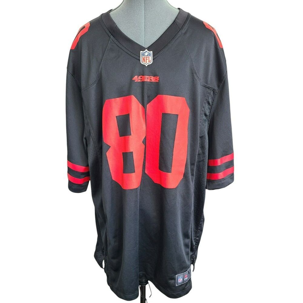 Nike San Francisco 49ers Jersey Mens XXL Black Red Malanche 80 NFL On Field